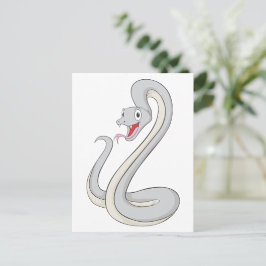 Happy Black Mamba Snake Briefkaart (Staand voorkant)