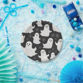 Happy Black & White Halloween Ghost Papieren Bordje (Feest)