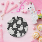 Happy Black & White Halloween Ghost Papieren Bordje (Feest)