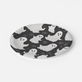 Happy Black & White Halloween Ghost Papieren Bordje (Gekanteld)