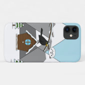 Happy Blackbird Singing in Winter Landscape Case-Mate iPhone Case (Achterkant (horizontaal))
