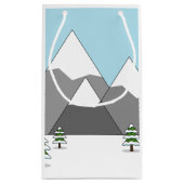 Happy Blackbird Singing in Winter Landscape Klein Cadeauzakje (Achterkant)