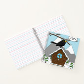 Happy Blackbird Singing in Winter Landscape Notitieboek (Binnen)