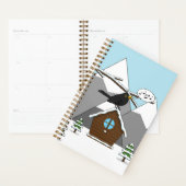 Happy Blackbird Singing in Winter Landscape Planner (Display)
