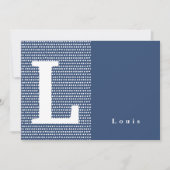 HAPPY | Blauwe gestippelde geboortekaart Aankondiging (Voorkant)