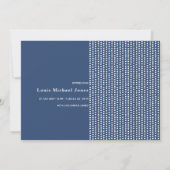 HAPPY | Blauwe gestippelde geboortekaart Aankondiging (Achterkant)