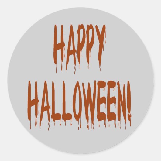 Happy Bloody Halloween Ronde Sticker (Voorkant)