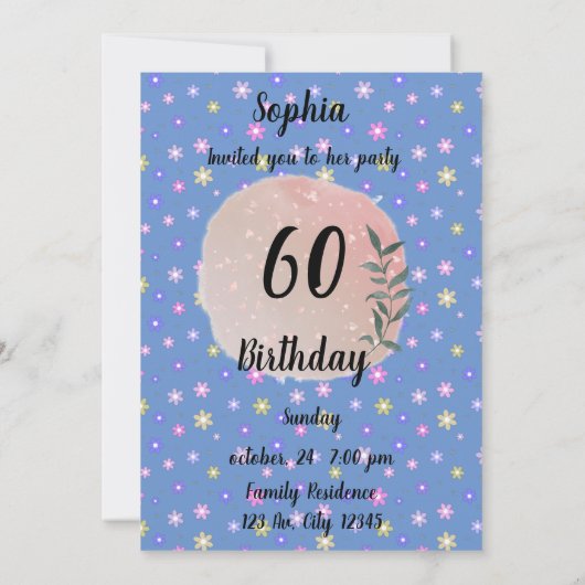 Happy blooming flower kaart (Achterkant)