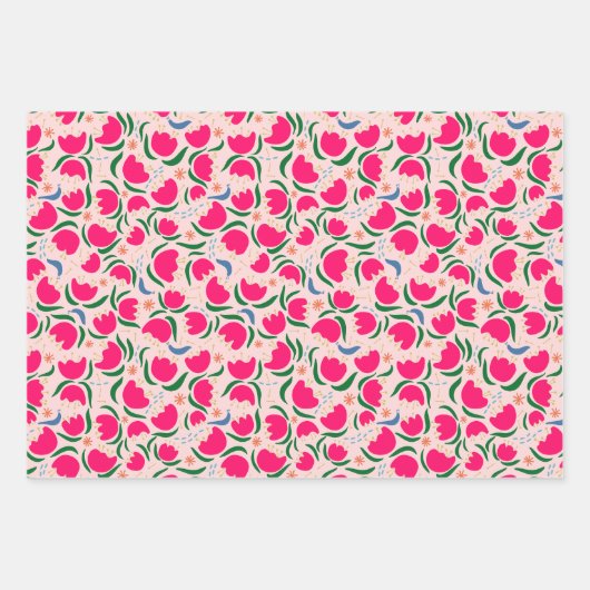 Happy Blooms and Slugs - Wrapping Paper Trio (Voorkant)