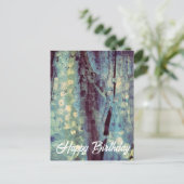 Happy Blue Abstract Mixed Media Happy Birthday Briefkaart (Staand voorkant)