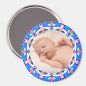 Happy Blue Baby Boy Meisje Grootouder's Gift Foto Magneet (Voorkant / Achterkant)