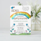 Happy Blue Bird Baby shower Kaart (Staand voorkant)