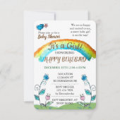 Happy Blue Bird Baby shower Kaart (Voorkant)