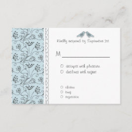 Happy Blue Birds RSVP-respons betaalbaar RSVP Kaartje