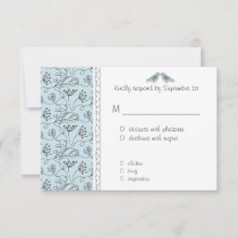 Happy Blue Birds RSVP-respons betaalbaar RSVP Kaartje