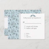 Happy Blue Birds RSVP-respons betaalbaar RSVP Kaartje (Voorkant / Achterkant)
