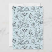 Happy Blue Birds Wedding Doodle Trendy Budget Kaart (Achterkant)