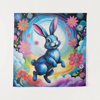 Happy Blue Bunny Dream Joy Wandkleed