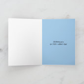 Happy Blue Bunny Rabbit-kaart Feestdagen Kaart (Binnen)