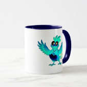 Happy Blue cartoon met vleugels. Mok (Voorkant rechts)