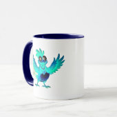 Happy Blue cartoon met vleugels. Mok (Voorkant links)
