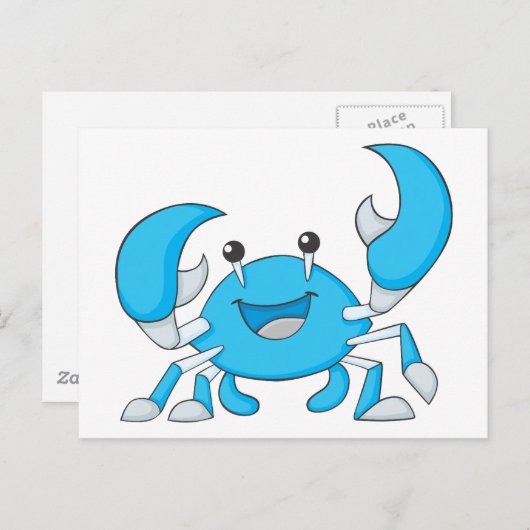 Happy Blue Crab Briefkaart (Voorkant / Achterkant)