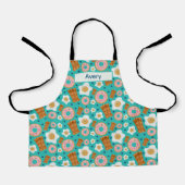 Happy Blue Eggs Bacon Donuts Pastel Schort (Voorkant)