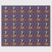 Happy Blue en White APBT Wrapping Paper Cadeaupapier (Vlak)