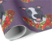 Happy Blue en White APBT Wrapping Paper Cadeaupapier (Rol Hoek)