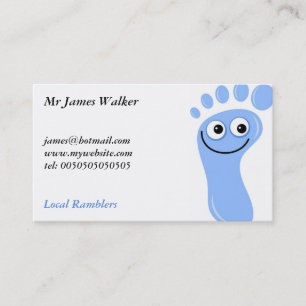 Happy Blue Feet, Mr James Walker, Visitekaartje
