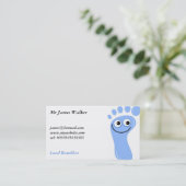 Happy Blue Feet, Mr James Walker, Visitekaartje (Staand voorkant)