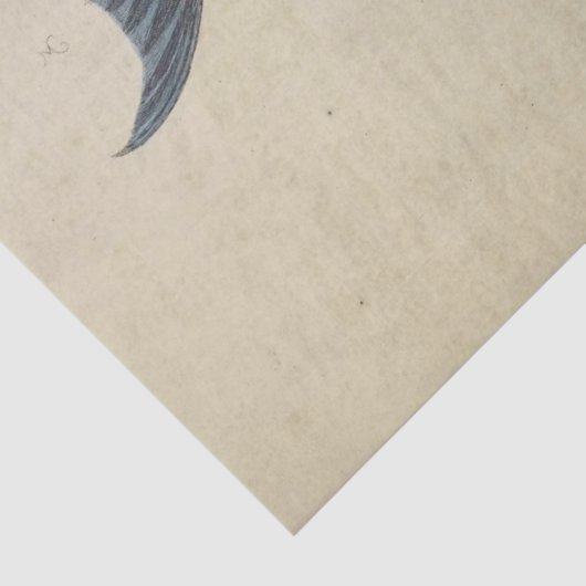  Happy Blue Fish Ephemera Decoupage Tissuepapier (Detail)