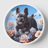 Happy Blue Franse Bulldog & Bloemen (Voorkant)
