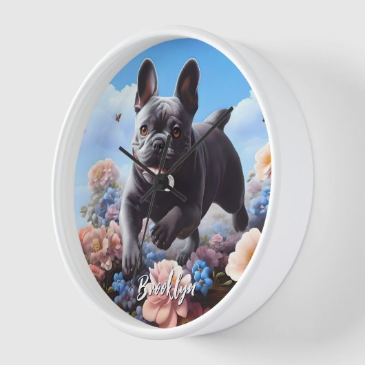 Happy Blue Franse Bulldog & Bloemen (Hoek)