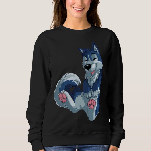 Happy Blue Husky Trui (Voorkant)