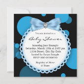 Happy Blue Monkey Baby Shower Kaart (Achterkant)