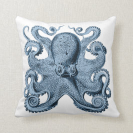 Happy Blue Octopus Pillow Kussen
