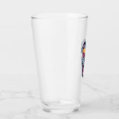 Happy Blue Pitbull met een zonnebril Glas (Rechts)