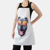 Happy Blue Pitbull met een zonnebril Schort (Insitu)