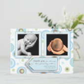 Happy Blue Polka Dot Bedankt voor je fotokaart (Staand voorkant)