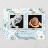 Happy Blue Polka Dot Bedankt voor je fotokaart (Voorkant / Achterkant)