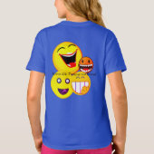 Happy Blue Robot Giggle Leuk T-shirt (Achterkant)