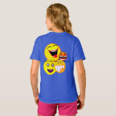 Happy Blue Robot Giggle Leuk T-shirt (Achterkant volledig)