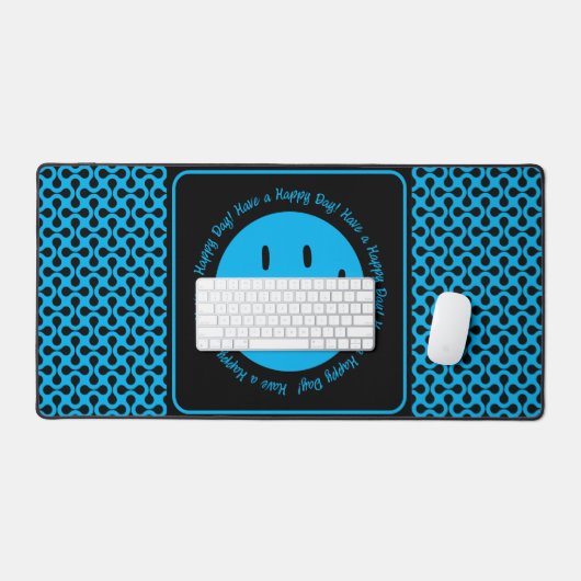Happy Blue Smile Desk Mat (Keyboard & Muis)