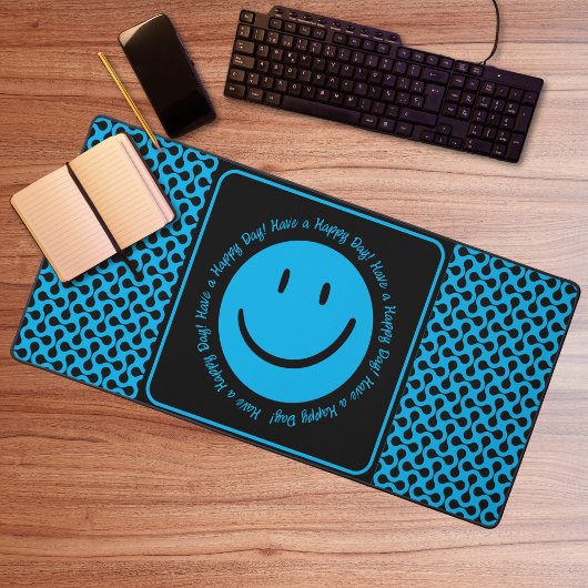 Happy Blue Smile Desk Mat