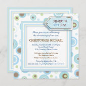 Happy Blue Stippen Baby Kaart (Voorkant / Achterkant)