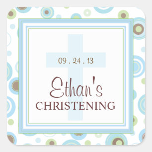 Happy Blue Stippen Cross doop doop Sticker