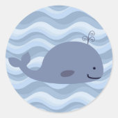 Happy blue whale sticker (Voorkant)