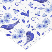 Happy Bluebird Folk Art Pattern Medium Tafelloper (Hoek)