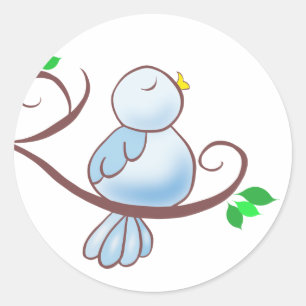 Happy Bluebird Ronde Sticker